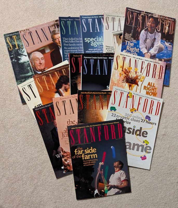 Stanford Magazine Lot of 16: Year 2001, 2002, 2003, 2004 Magazines Alumni