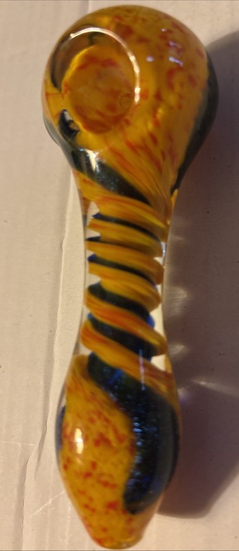 4 1/2" AUTUMN HARVEST TWIST Thick Glass Tobacco Smoking Pipe THICK pipe