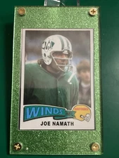 1975 Topps Style Joe Namath Sideline Variation Chicago Winds Green 1 Display