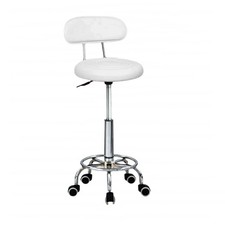 Swivel Adjustable Height Bar Stool Office Desk Chair Black & White Faux Leather