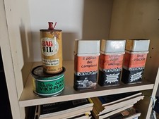 Raro Lotto Contenitori Vuoti Da Collezione Officina Vintage Garage Pezzi 5