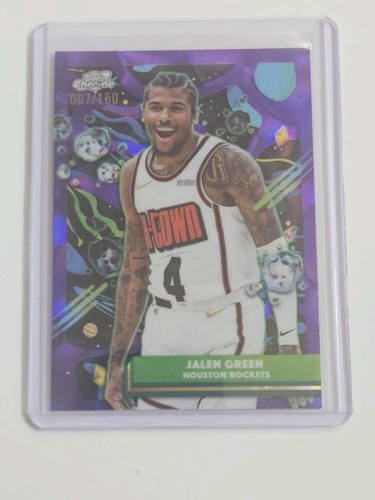 Jalen Green 2025-26 Topps Cosmic Chrome /150 Purple Nebula Refractor Rockets #33