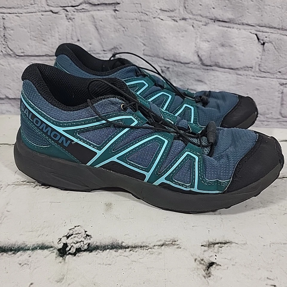 Salomon SpeedCross Contagrip Tenis Zapatos Verde Azulado Unisex Niños Jóvenes Talla 4 Foto 4 de 4