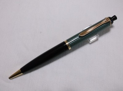 PELIKAN # 350 GREEN STRIATED / BLACK MECHANCIAL PENCIL / 1.18 mm / NAME ENGRAVED