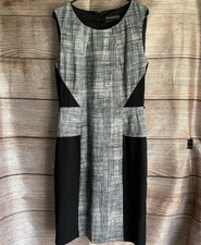 Jacqui E Dress ~ Size 10 Women's ~ Grey Peplum Colourblock Panels Work Corporate