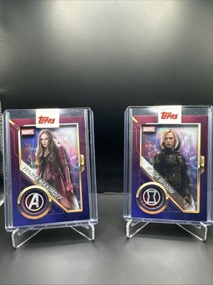 2025 Topps Marvel Studios Chrome Avengers Shadowbox Black Widow + Wanda Maximoff