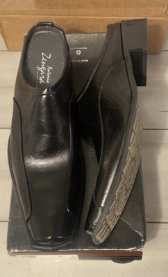 Antonio Zengara Mens Black Slipon Slip-on Dress Shoes Size 10.5