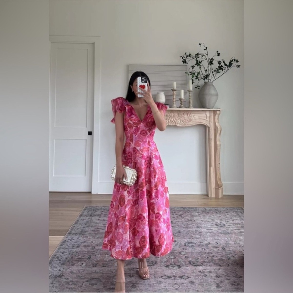 knee length dresses for ladies Selestia Midi Dress | Ash Pink main image 1