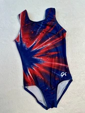 GK Elite LEOTARD Gymnastics PATRIOTIC GALAXY Tie Dye USA Tank LEO Girls SIZE: CS