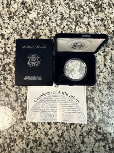 1996-P 1 oz Proof American Silver Eagle (w/Box & COA)