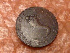 Jeton de commerce colonial original 1793 INVERNESS demi-penny #5