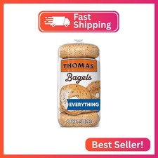 Thomas’ Everything Bagels, 6 Pre-Sliced Bagels with No High Fructose Corn Syrup,
