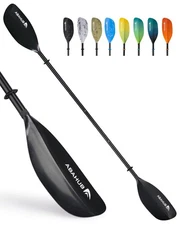 Abahub Black Adjustable Kayak Paddle 210-250cm, Floating Canoe Boat Oars
