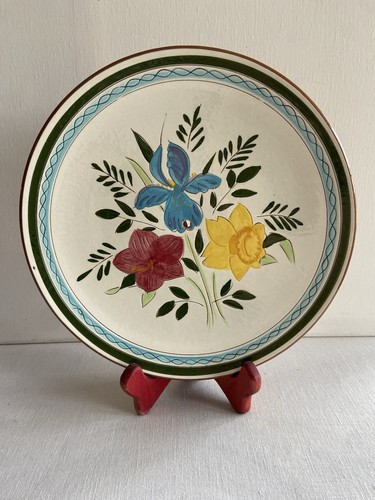 Stangl Pottery Plate 10" Tiered Serving Center Hole Replacement Country Flowers - Picture 1 of 7