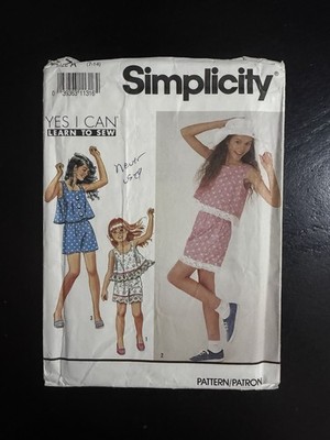 Vintage Simplicity 7300 Pattern Grils Shorts & Top Size 7-8-10-12-14 Uncut FF