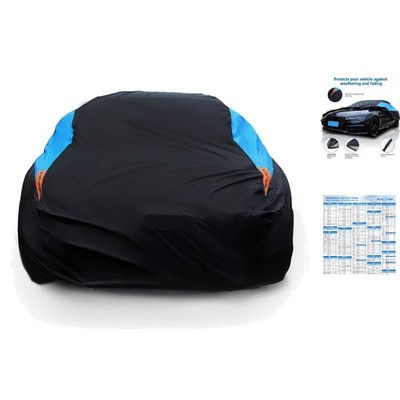 Sedan-Sized Waterproof Car Cover with Windproof Straps, UV Shield 194-206'' Fit