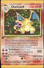 2000 Pokemon ITALIANO 1a Edizione Base Holografie Charizard 4/102 LATI TAGLIATI