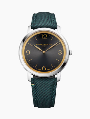 Baume Mercier Bespoke Quarzuhr 10704 Anthrazit und Gold mit Doppelarmband