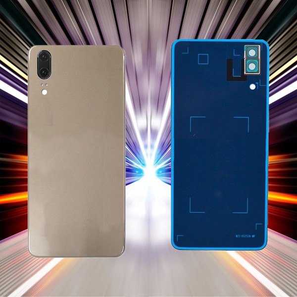 Akkudeckel FüR Huawei P20 Backcover Akkufachdeckel Gold + Kameraglas-image