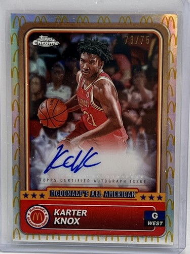 2024 Topps McDonald's All American Karter Knox Golden Arch Auto Refractor /75 # - Picture 1 of 2