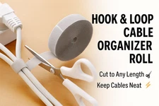 Hook & Loop Cable Organizer Roll ✂️ Reusable Wire Management Strap – Cut to Size