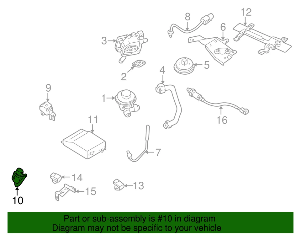 Genuine Nissan 1997-2004 Nissan - Vapor Canister Purge Solenoid 14935-54U0D - Image 2 of 2