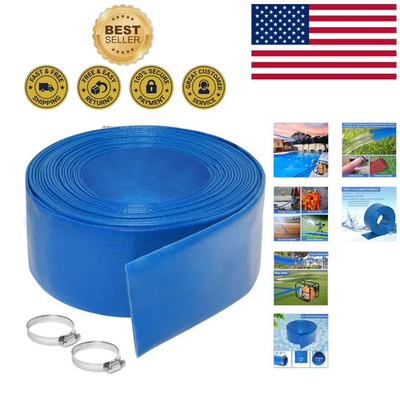 #ad Durable 2quot; x 25 FT Pool Backwash Hose Reinforced PVC for High Pressure Use $36.99