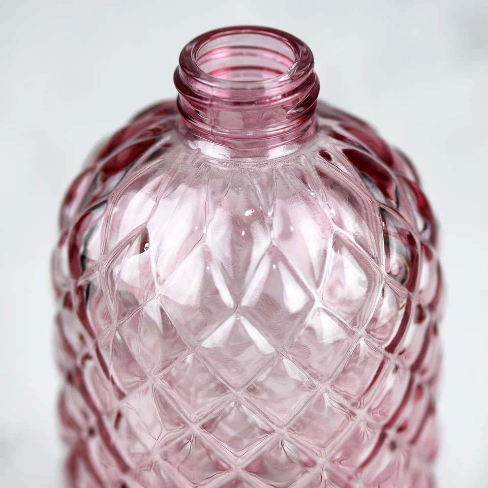 Dispensador de jabón para manos y platos de vidrio con bomba de acero inoxidable (rosa) Foto 4 de 4