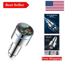 Sleek Metal Bluetooth FM Transmitter with Fast Charging & HD Audio