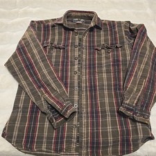 Mens Moose Creek Flannel Shirt Size LT Plaid Button Up 100 Cotton