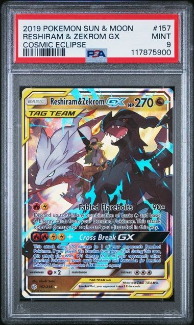 Reshiram & Zekrom GX 157/236 Sm-Cosmic Eclipse Holo for sale