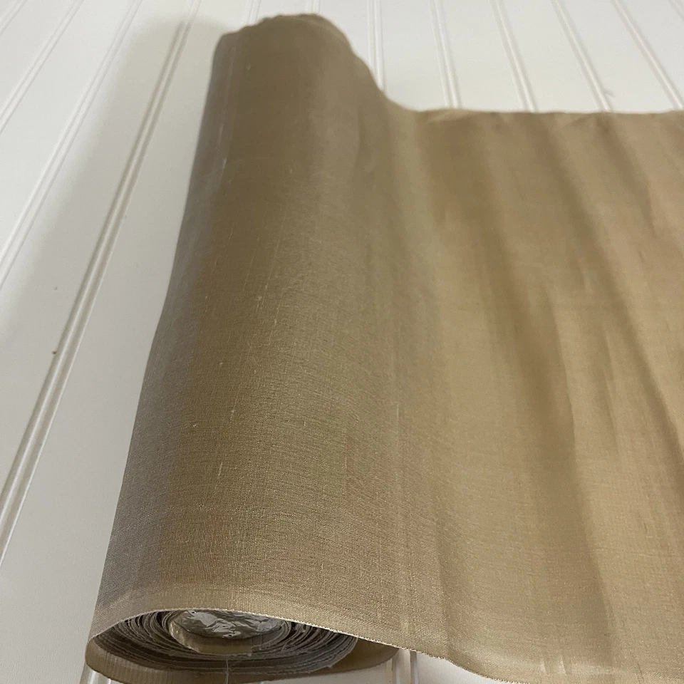 Raw SILK  Light Brown FABRIC 22 Yards x 14 Inches Wide or 792 Inches x 14 Wide - Image 3 of 4