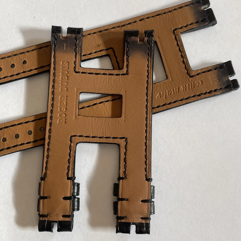 Auténtica correa de cuero Roger Dubuis negra tamaño L 12 mm Foto 4 de 4