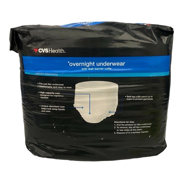 Adult CVS Overnight Underwear Extra Large Unisex 12 Count for sale