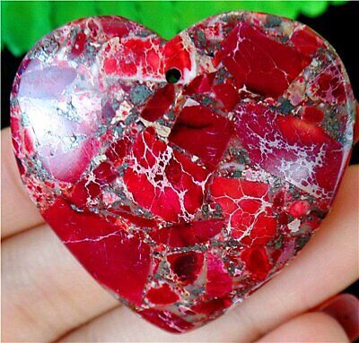 Wholesale price!Red Corundum Jasper Quatz Crystal Heart Shaped Pendant