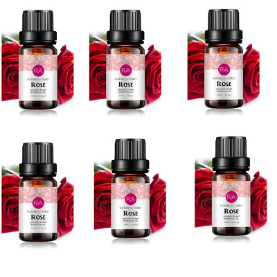 Ätherisches Rosenöl 6 Stück x 10 ml reines Aromatherapie Rosenöl für Diffusor