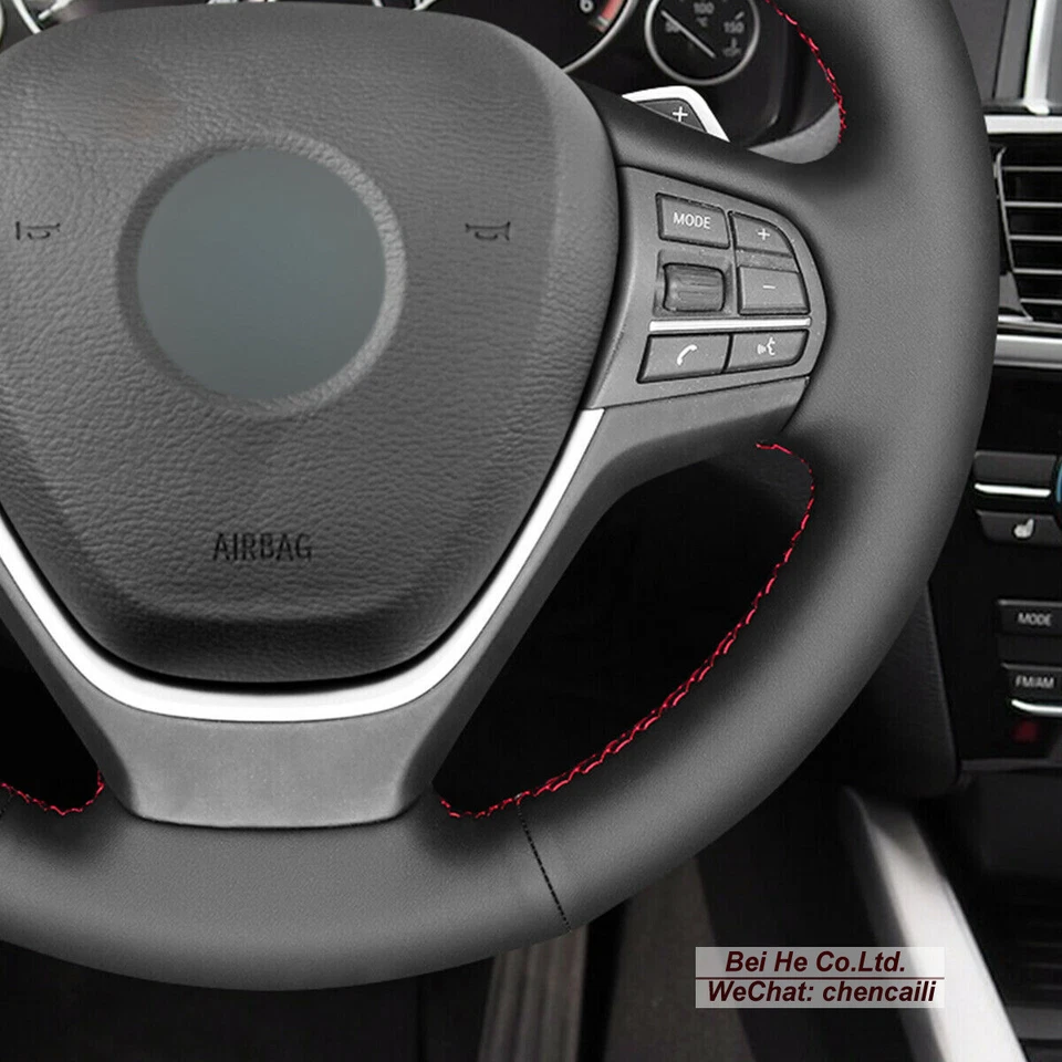 Cubierta de volante de cuero duradera antideslizante cosida a mano para Kia Sorento 2016 Foto 4 de 4