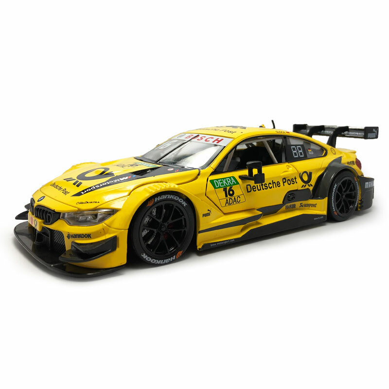1:24 BMW M4 DTM Racing Car Model Diecast Toy Cars Boys Toys Kids Gifts Yellow
