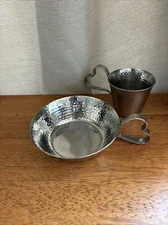 Michael ARAM  Heart Childs Set with  Cup and Bowl HAMMERED DESIGN EXQUISITE VGC