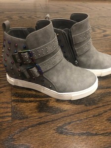 studded wedge booties
