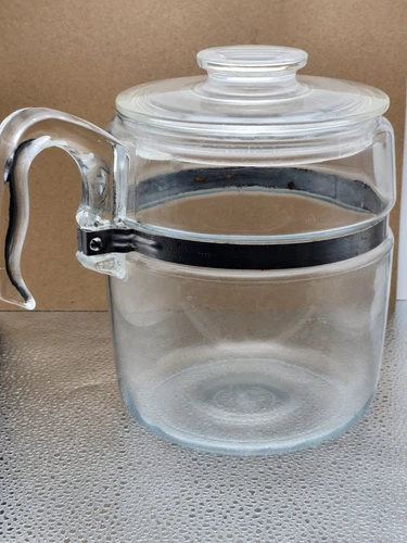 Vintage Pyrex Glass Coffee Pot With Lid