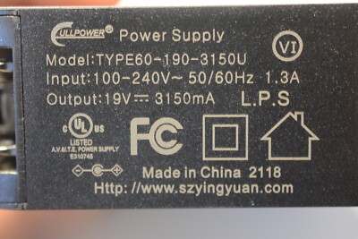 OEM - TYPE60-190-3150U GATEWAY AC ADAPTER 19V 1.3A 3150MA GWTN141