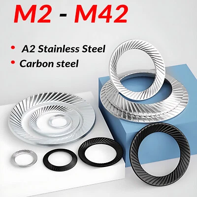 COOBETTER Serrated Locking Washers Concave Anti Vibration Schnorr Type A2 Stainless Steel