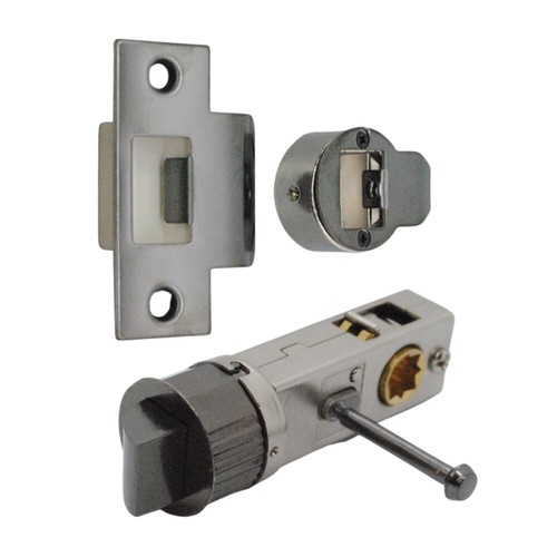 Round Quickfit Push Button Privacy Latches Smart Black, Brass, Chrome & More - Picture 14 of 23