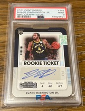 2021-22 Contenders Duane Washington Jr. Rookie Ticket Stub Auto 4/4 Jersey # PSA