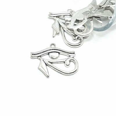 1, 4, 20 or 50 BULK pcs Silver Eye of Horus Egyptian Charms - US Seller - AS1348