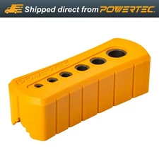 POWERTEC Drill Guide - Multi-Functional Drill Jig Block w/ 6 Common Drill Bit