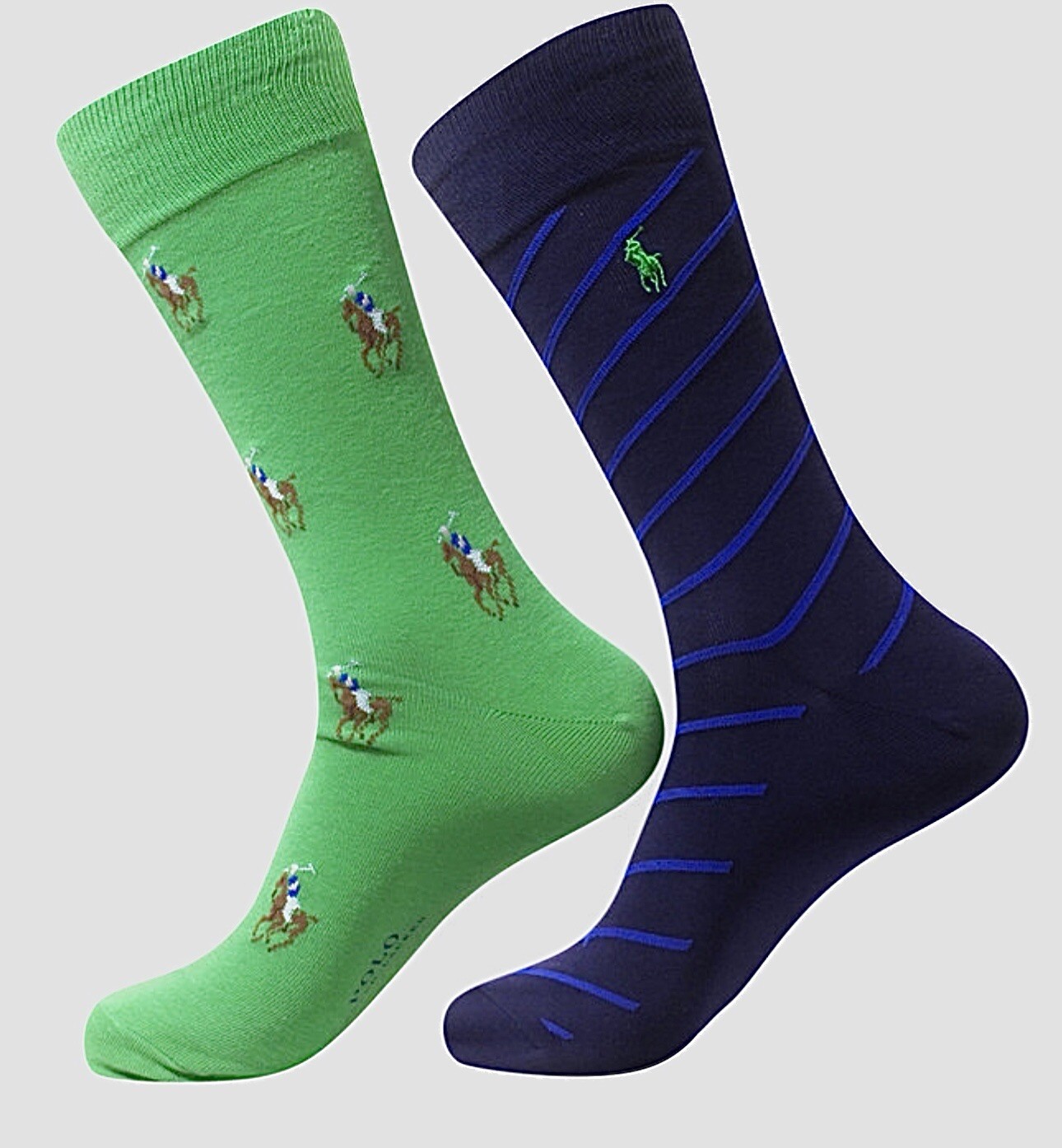 Polo Ralph Lauren pony logo e righe pantaloni da uomo verde navy 2 paia