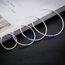 925 Sterling Silver Nickle/Lead-Free Endless Thin Hoop Earrings 20mm 30-70mm E3Q