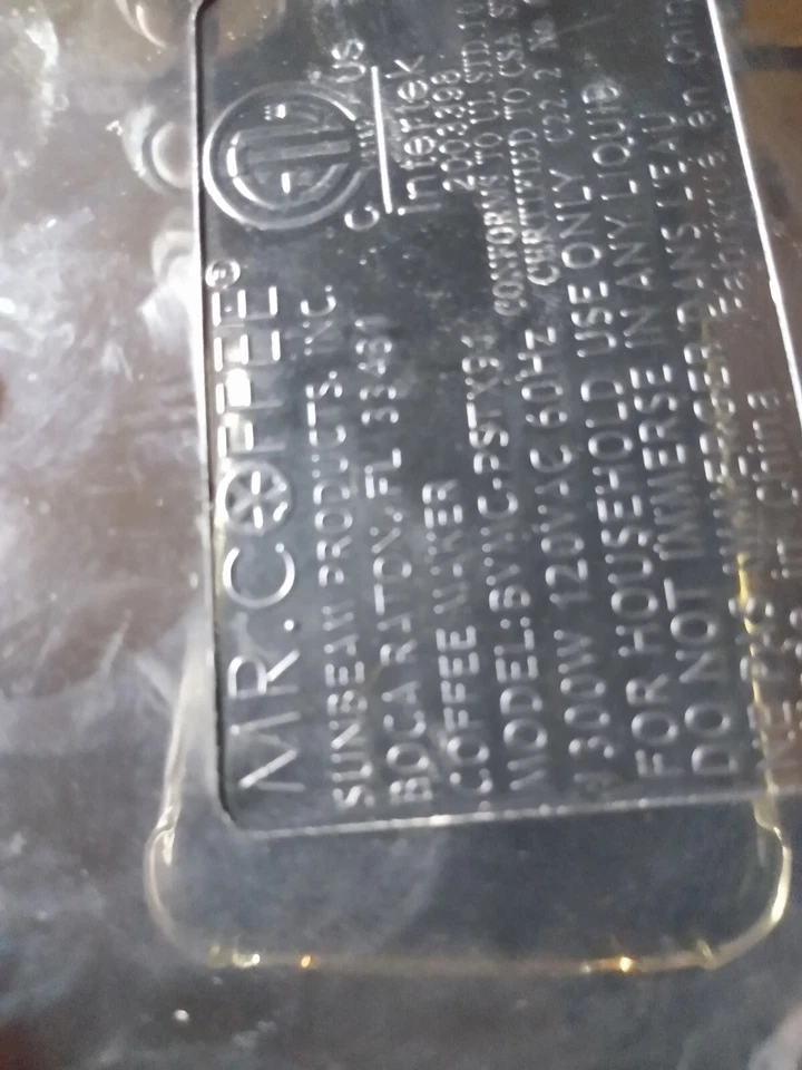 Mr Coffee Drip Machine Coffee Maker Stainless Thermal Carafe *Missing Tank Cover - Image 4 of 4